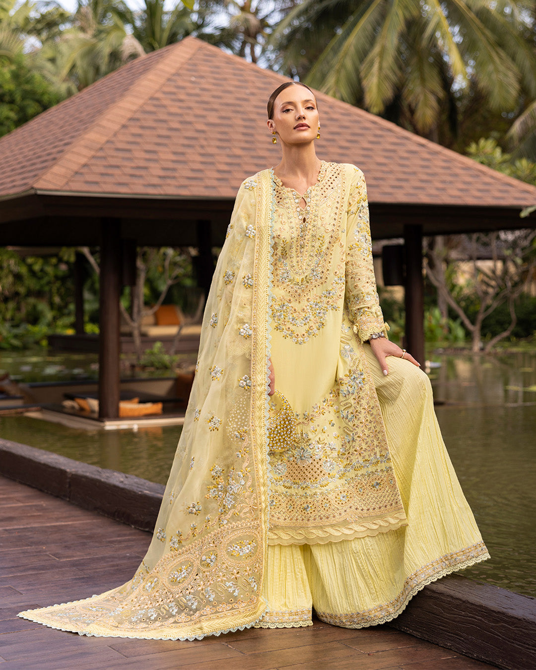 Faiza Saqlain Zinnia Luxury Lawn '25 Azalea