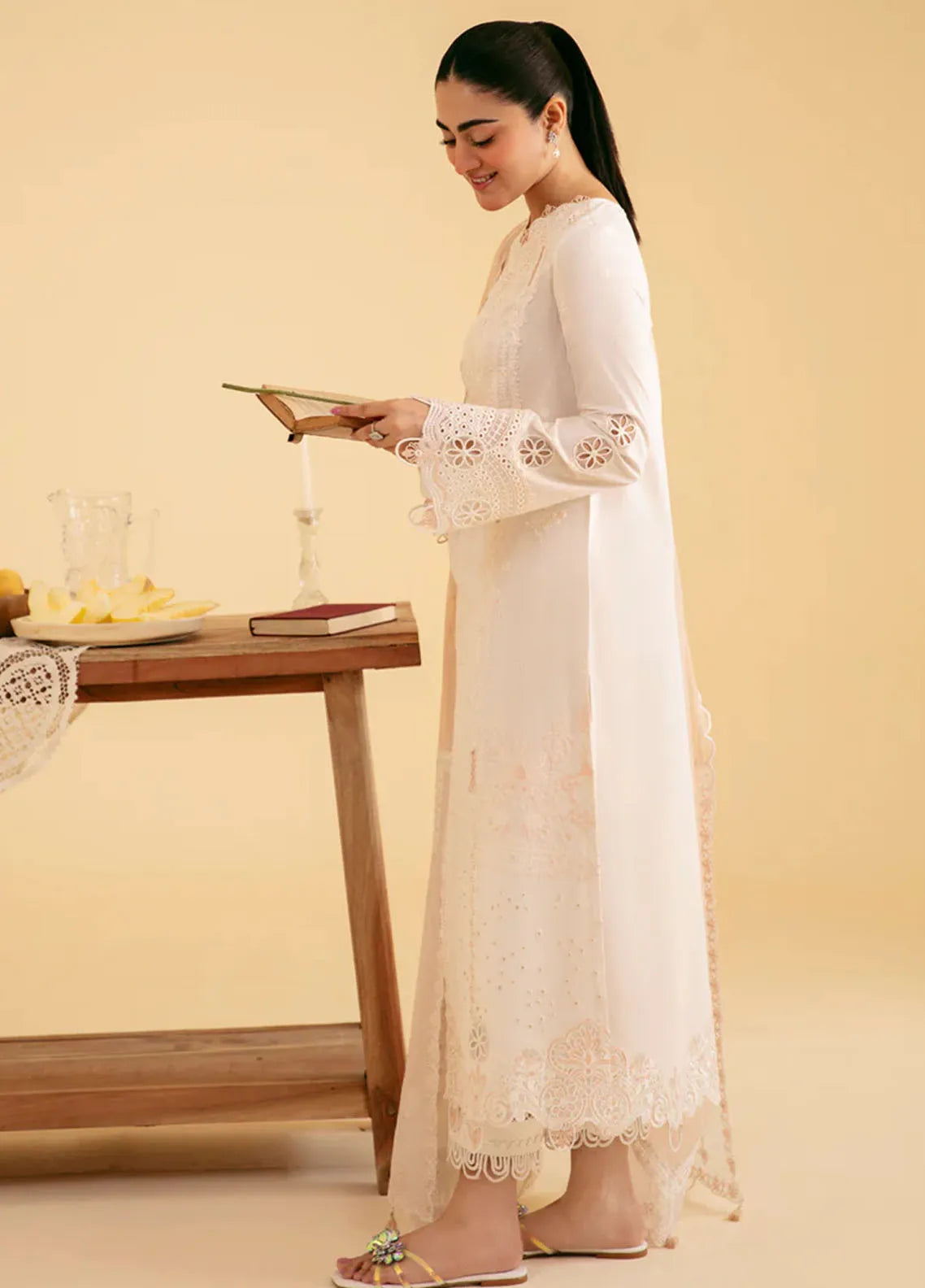 Qlinekari By Qalamkar Chikankari Lawn