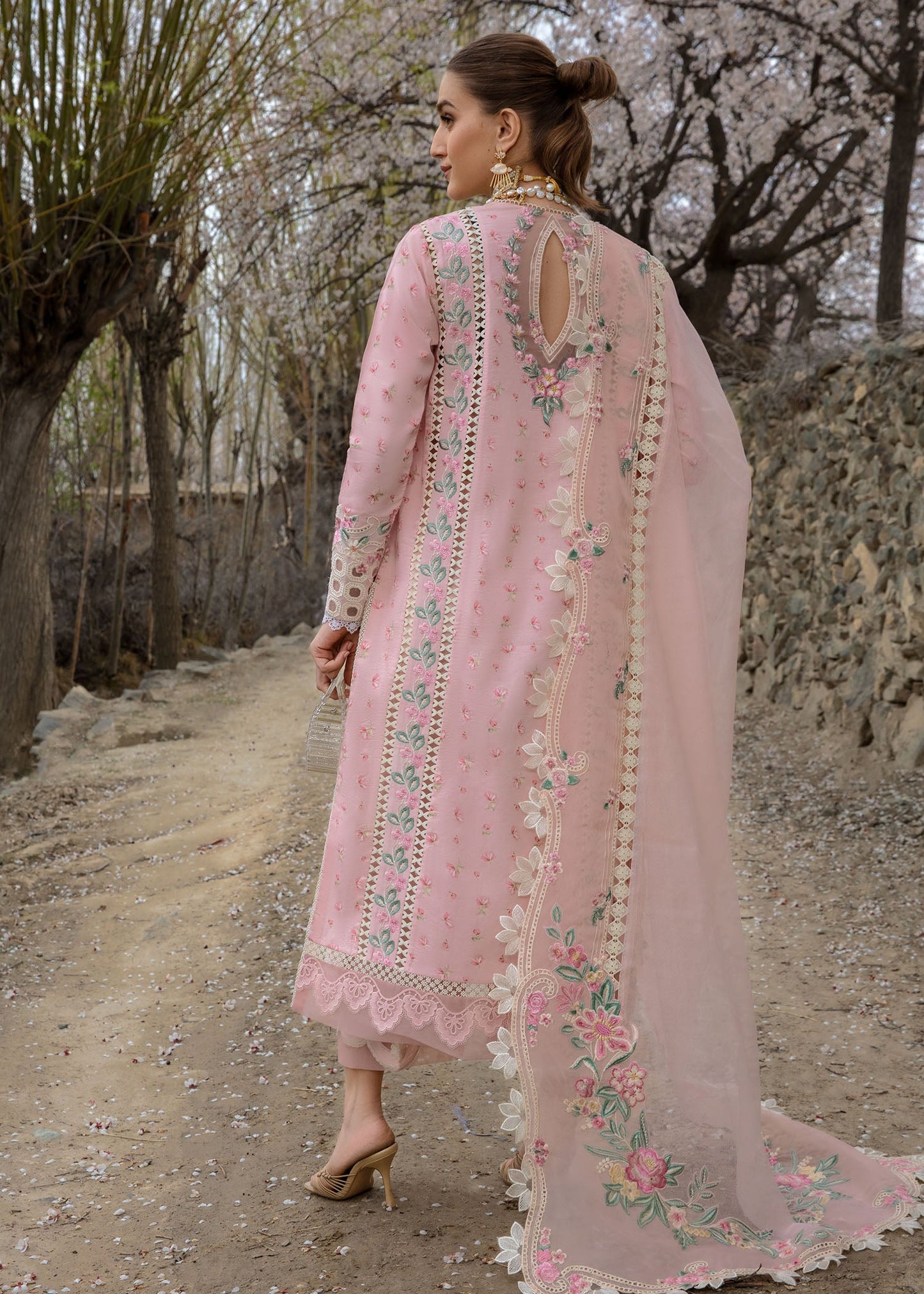 Crimson Embroidered Lawn