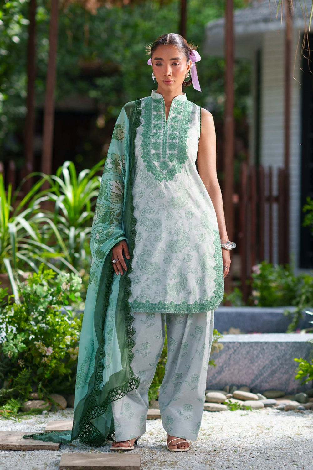 Saira Rizwan Laanem Luxury Lawn-Green