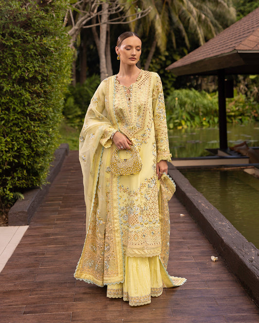 Faiza Saqlain Zinnia Luxury Lawn '25 Azalea