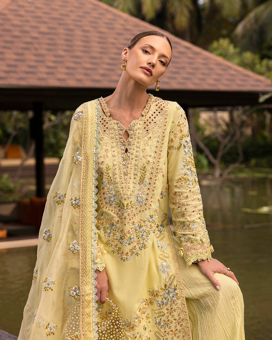 Faiza Saqlain Zinnia Luxury Lawn '25 Azalea