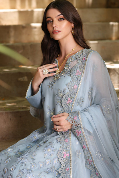 Noor by Saadia Asad Chiffon Handwork Schiffli and Laser Kari