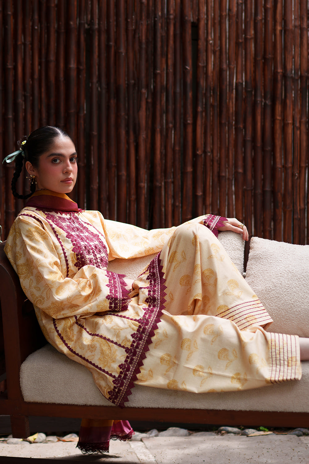 Saira Rizwan Laanem Luxury Lawn –Beige