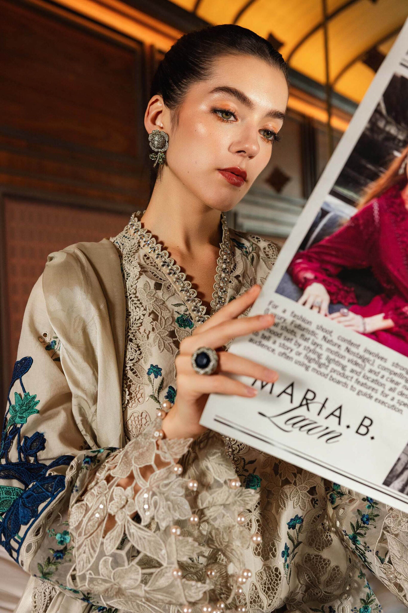 MARIA.B Eid Festive Luxury Lawn -Beige