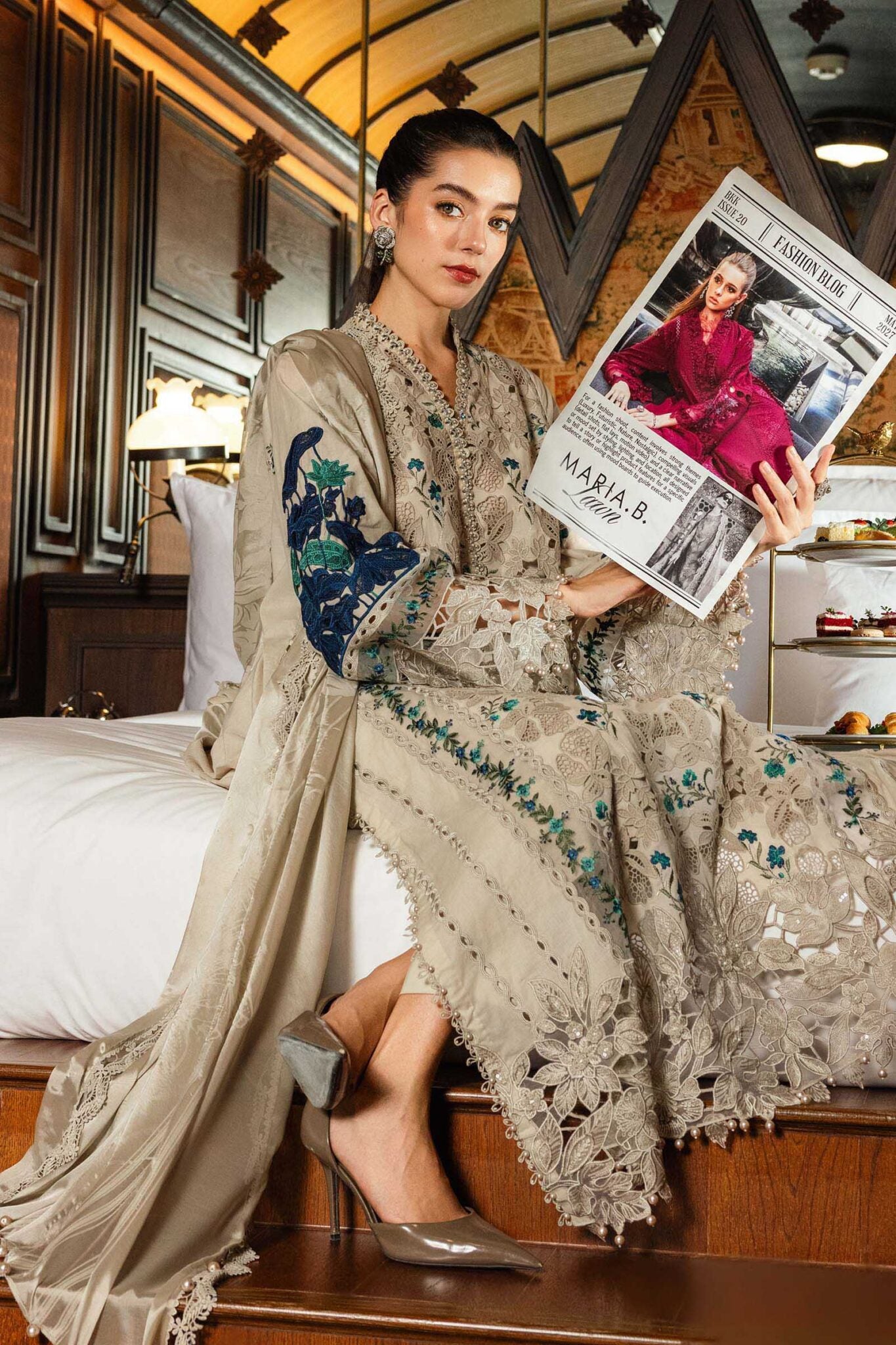 MARIA.B Eid Festive Luxury Lawn -Beige