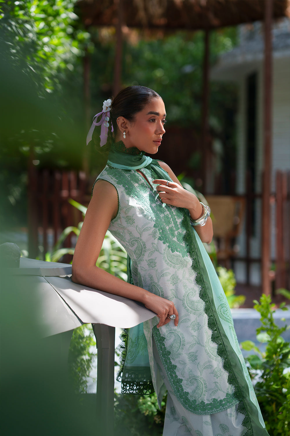 Saira Rizwan Laanem Luxury Lawn-Green