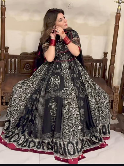 Zara Shahjahan Anarkali Festive Luxury Lawn-Best Seller